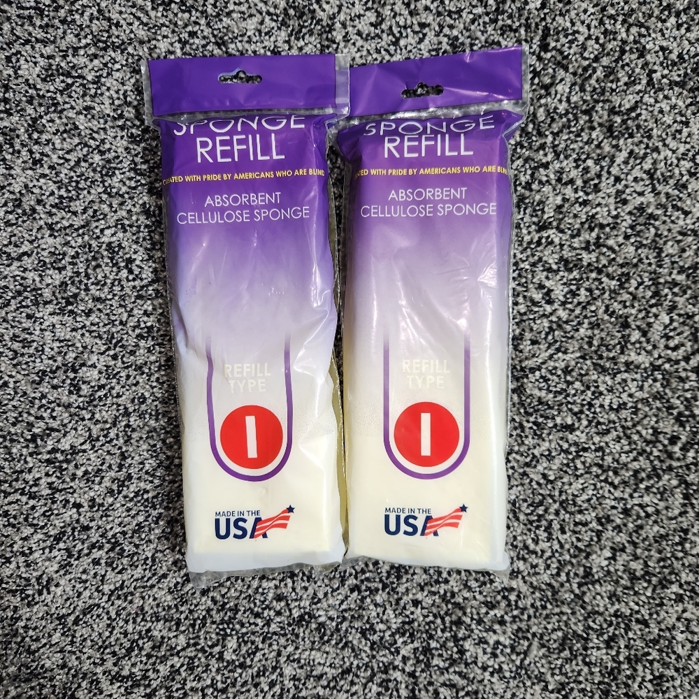 2 Pk, LCI Sponge Butterfly Mop Refill Type I Yellow Absorbent Cellulose Made USA